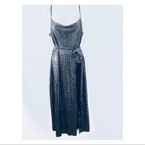 ZARA SEQUIN LONG DRESS.SIZE SMALL.COLOR BLACK